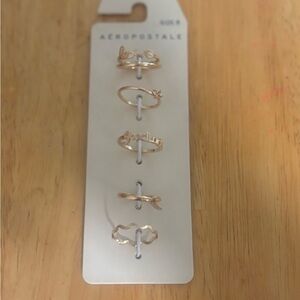 Aeropostale Gold Tone Ring Set (6)